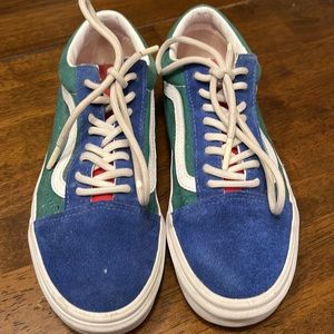 Men’s Vans Yacht Club Old Skool Shoes 6.5 yellow green blue and white